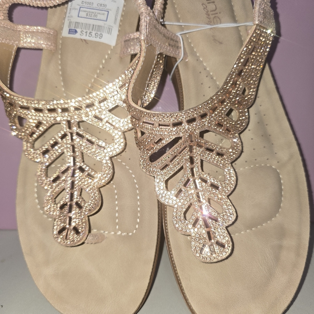 Annie (rose) gold Sandals, size 9.5, new, no tags